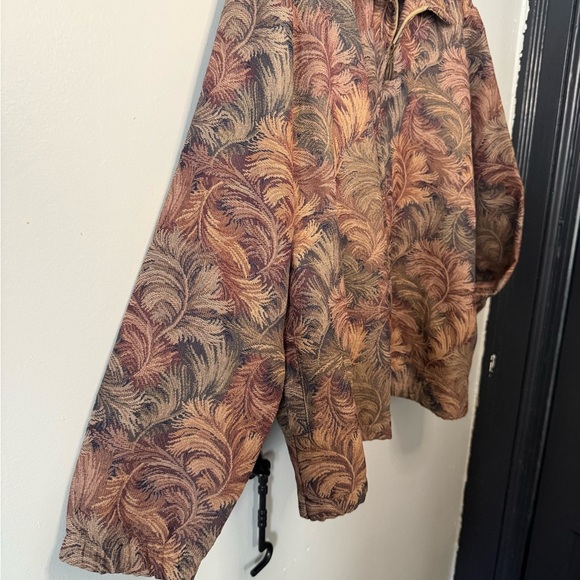 90s BonWorth Brown Pattern Zip-Up Bomber Jacket | Women’s Large - Picture 2 of 5